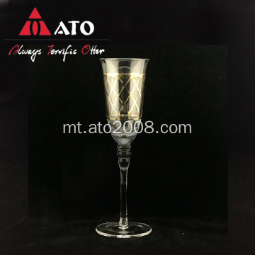 Ato Gold Decal Champagne Glass